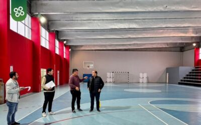 Polideportivo: El intendente Francisco Recoulat visitó Beruti y hay un plan de mejoramiento del predio berutense