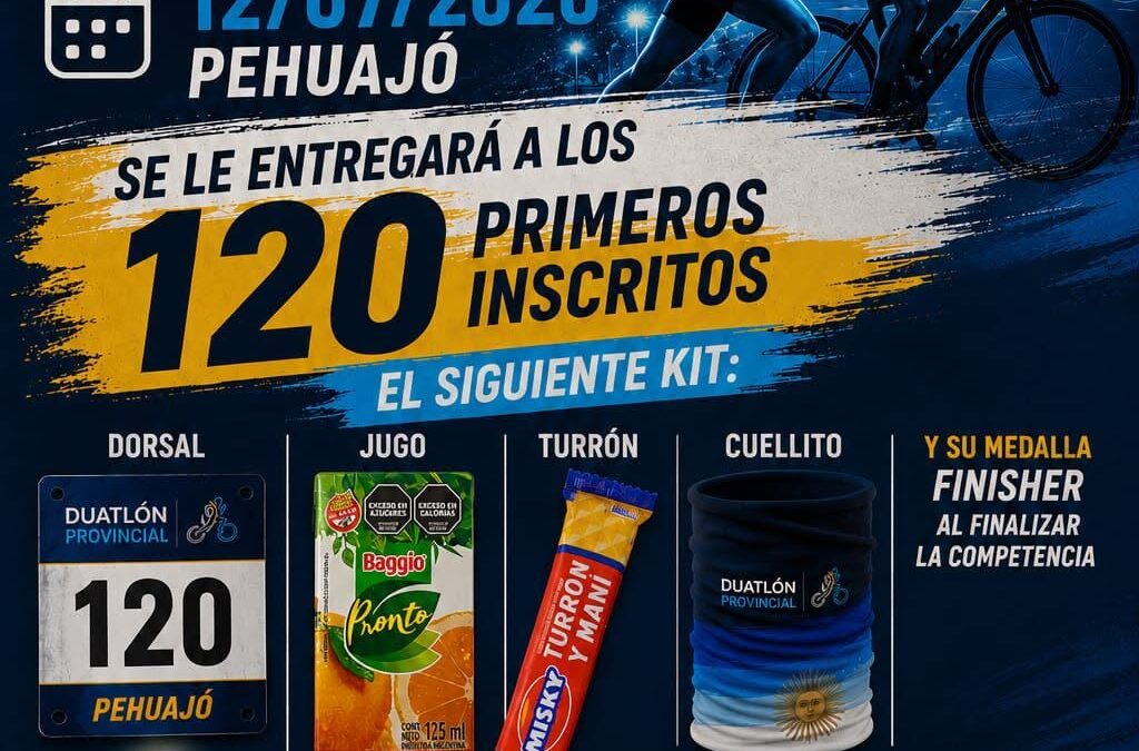 Fecha del campeonato bonaerense de Duatlón se correra este domingo 12 de juio en Pehuajo