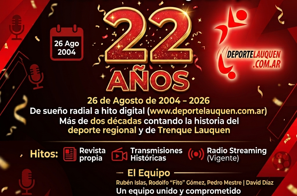 22 años de Deportelauquen: Más de dos décadas contando la historia del deporte regional
