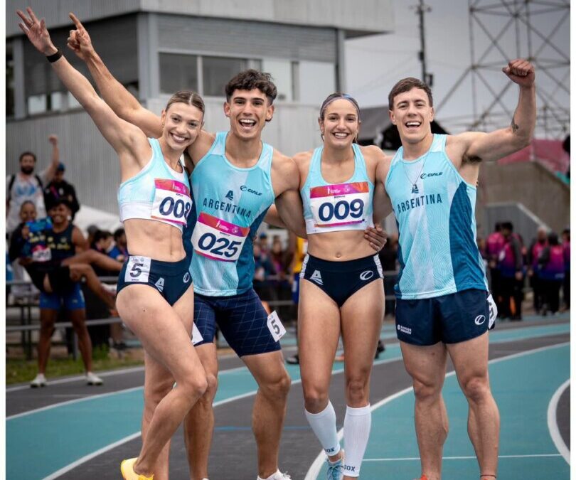 Atletismo: El relevo mixto 4 x 100 y el fondista Matías Reynaga lograron medallas de plata en la primera jornada del Suramericano