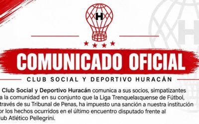 Duro comunicado de Huracán (Pellegrini): Rechaza la sanción del Tribunal de Penas y evalúa su continuidad en la Liga